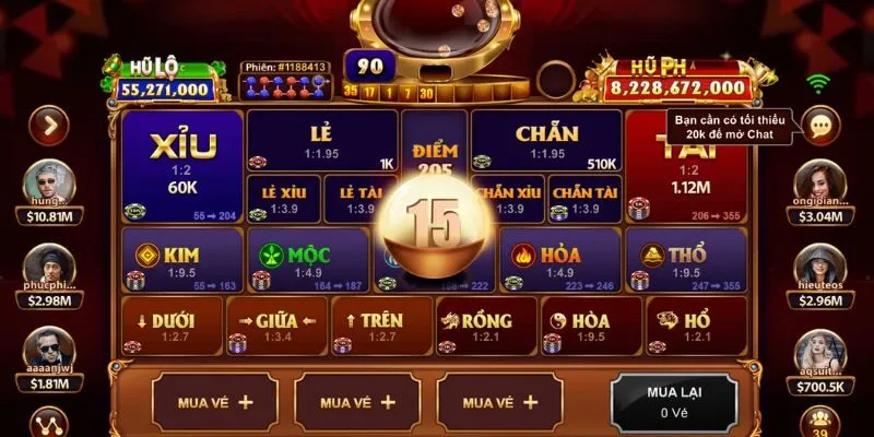 Tựa game quay số 10/40 với giao diện sinh động